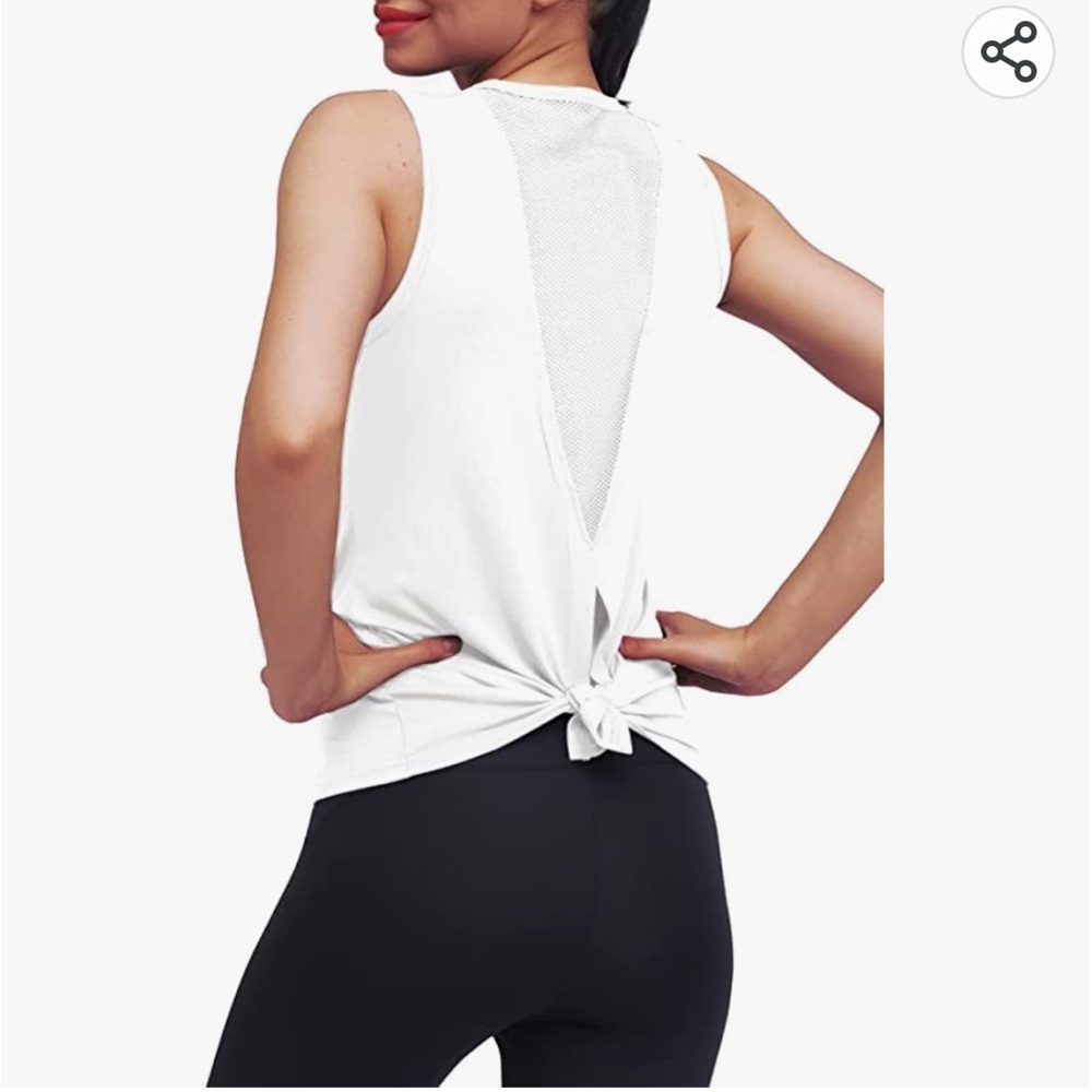 MIPPO • Back-Tie Split Back Vented Active Workout Tank Top • Size XS